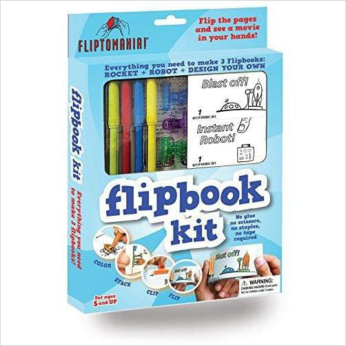 Flipbook Kit - Rocket & Robot - Gifteee - Unique Gifts | Cool Gift Ideas for Kids, Men and Women