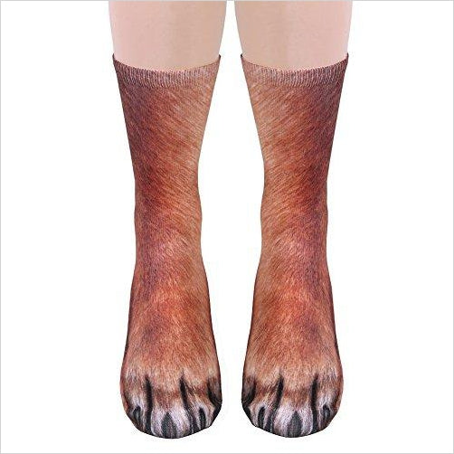 Unisex Adult Animal Paw Crew Socks - Sublimated Print - Dog - Gifteee Unique & Unusual gifts, Cool gift ideas