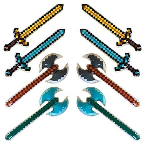 Inflatable jumbo swords and axes (8 pack) - Minecraft - Gifteee. Find cool & unique gifts for men, women and kids