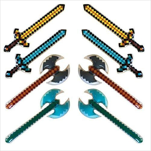 Inflatable jumbo swords and axes (8 pack) - Minecraft - Gifteee Unique & Unusual gifts, Cool gift ideas