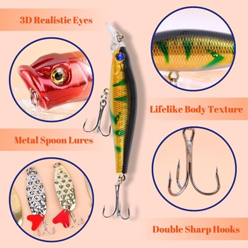 2023 Fishing Tackle Advent Calendar Fishing Lures Set Fishing Gear