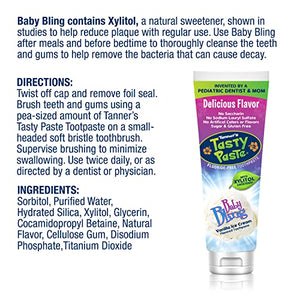 Tasty Toothpaste Baby Bling - Anticavity Fluoride-Free - Vanilla Flavor