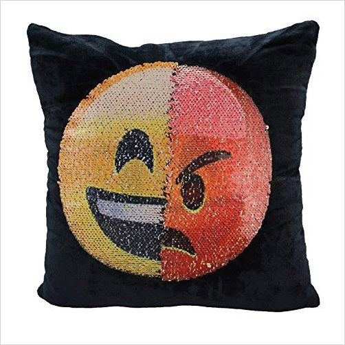 Sequin Pillow Case - Reversible Emoji - Gifteee Unique & Unusual gifts, Cool gift ideas