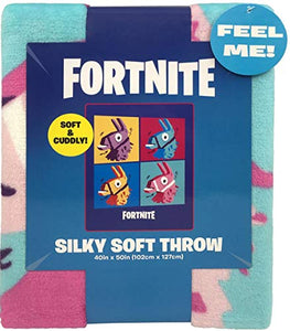 Fortnite 'Llama Grid' Silk Touch Throw, Kid's Bedding - Gifteee. Find cool & unique gifts for men, women and kids