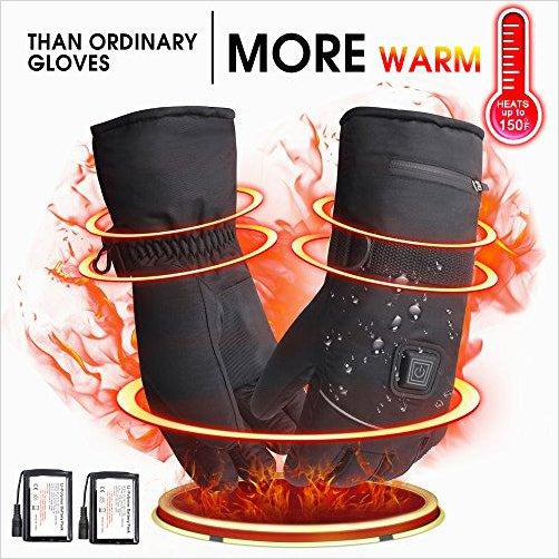 Rechargeable Winter Waterproof Electric Heated Gloves - Gifteee. Find cool & unique gifts for men, women and kids