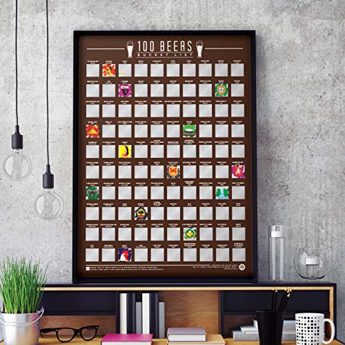 100 Beers Bucket List Scratch Poster - Gifteee Unique & Unusual gifts, Cool gift ideas