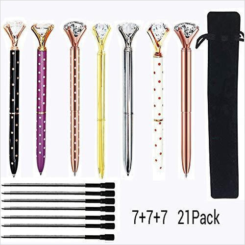 7pcs Diamond Ballpoint Pens - Gifteee - Unique Gifts | Cool Gift Ideas for Kids, Men and Women