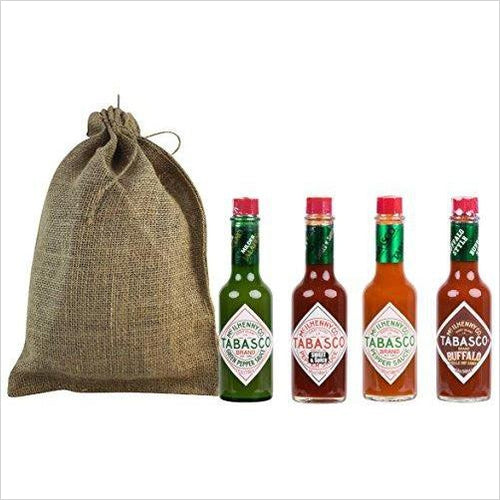 Tabasco Sauce Variety Assortment Pack Gift Set (Original, Jalapeno, Sweet Spicy, Buffalo) - Gifteee Unique & Unusual gifts, Cool gift ideas