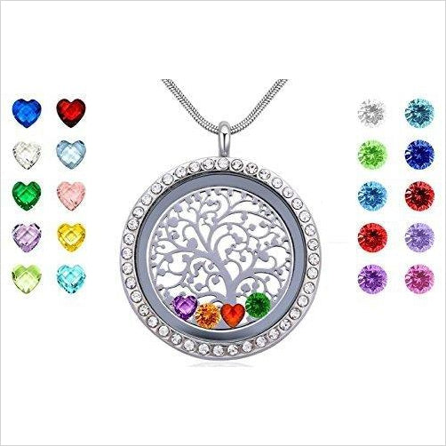 Floating Charms Living Memory Locket with 24 Birthstones - Gifteee - Unique Gifts | Cool Gift Ideas for Kids, Men and Women