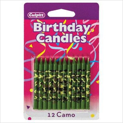 Camo Print Birthday Cake Candles - 12 ct - Gifteee Unique & Unusual gifts, Cool gift ideas