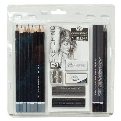 Essentials Sketching Pencil Set, 21-Piece - Gifteee Unique & Unusual gifts, Cool gift ideas