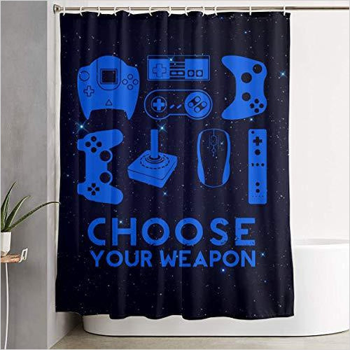 Choose Your Weapon Gamer Shower Curtain - Gifteee. Find cool & unique gifts for men, women and kids