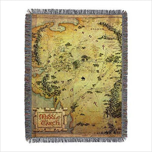 The Hobbit, Middle Earth Woven Tapestry Throw Blanket, 48" x 60" - Gifteee. Find cool & unique gifts for men, women and kids