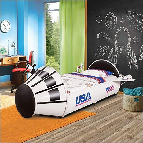 Jupiter Space Shuttle-inspired White Twin-size Youth Bed - Gifteee Unique & Unusual gifts, Cool gift ideas