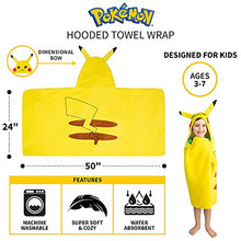 Load image into Gallery viewer, Pokemon Pikachu Bath/Pool/Beach Hooded Towel Wrap
