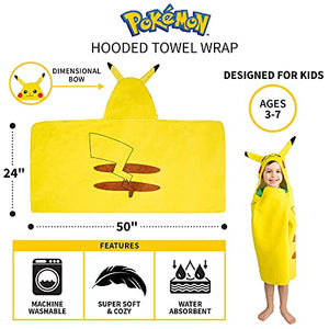 Pokemon Pikachu Bath/Pool/Beach Hooded Towel Wrap