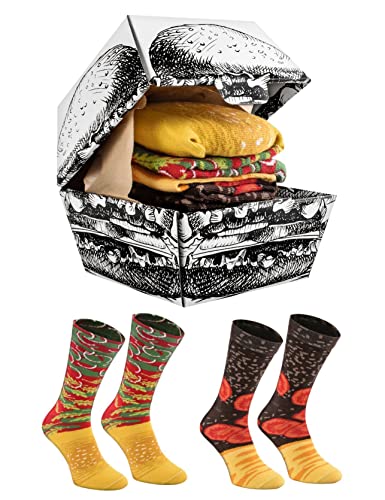 Burger Socks Box - 2 Pairs - Gifteee Unique & Unusual gifts, Cool gift ideas