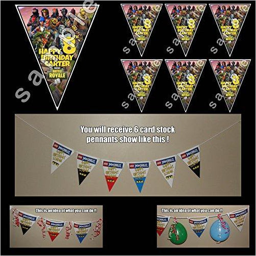 Fortnite Birthday Party Triangle Pennant Banner - Gifteee. Find cool & unique gifts for men, women and kids