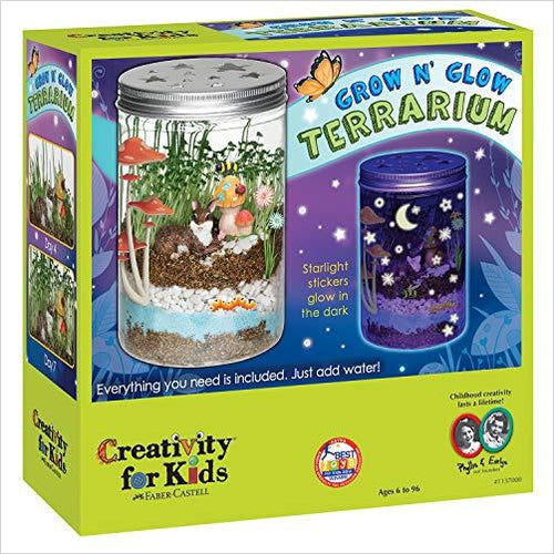 Creativity for Kids Grow 'n Glow Terrarium - Science Kit for Kids - Gifteee. Find cool & unique gifts for men, women and kids