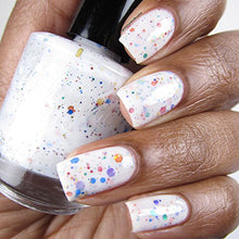 Load image into Gallery viewer, White Glitter Nail Polish with Rainbow Glitters - Gifteee Unique &amp; Unusual gifts, Cool gift ideas
