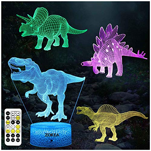 Colors Changing 3D Dinosaur Night Light - Gifteee - Unique Gifts | Cool Gift Ideas for Kids, Men and Women