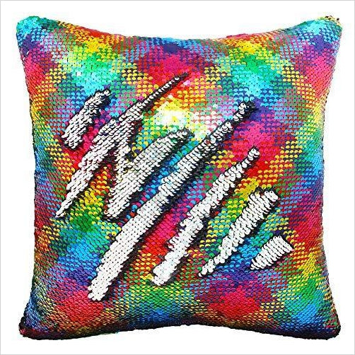 Rainbow Pillow Case - Reversible Sequin - Gifteee Unique & Unusual gifts, Cool gift ideas