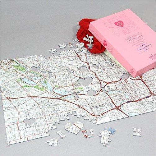 Personalized 'We First Met' Map Jigsaw Puzzle - Gifteee. Find cool & unique gifts for men, women and kids