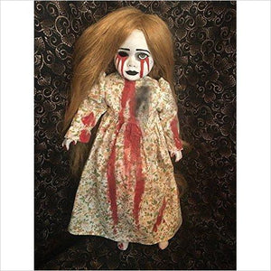 Tears of Blood Floating Possessed Girl w Long Hair Creepy Horror Doll - Gifteee. Find cool & unique gifts for men, women and kids