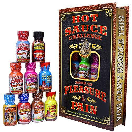 Hot Sauce Challenge Book Of Pleasure & Pain - Gifteee. Find cool & unique gifts for men, women and kids