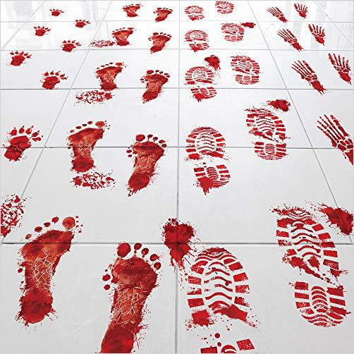 Bloody Footprints – Set of 50 Floor Clings - Gifteee. Find cool & unique gifts for men, women and kids