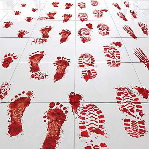 Bloody Footprints – Set of 50 Floor Clings - Gifteee Unique & Unusual gifts, Cool gift ideas