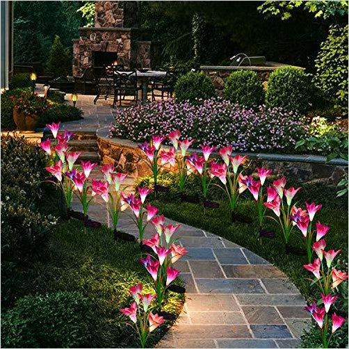 Solar Flower Shaped Garden Lights - Gifteee Unique & Unusual gifts, Cool gift ideas