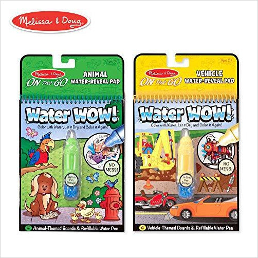 Melissa & Doug Reusable Water-Reveal Activity Pads, 2-pk, Vehicles, Animals - Gifteee Unique & Unusual gifts, Cool gift ideas