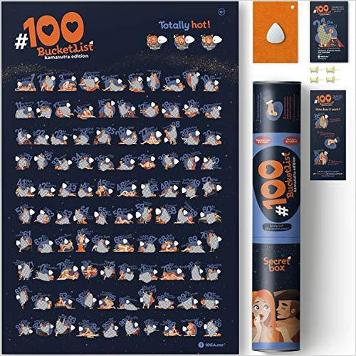 Kama Sutra #100 BUCKETLIST - Scratch Off Sex Positions - Gifteee Unique & Unusual gifts, Cool gift ideas