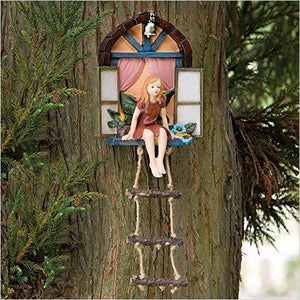 Fairy House With Ladder Hanging Tree Sculpture - Gifteee. Find cool & unique gifts for men, women and kids