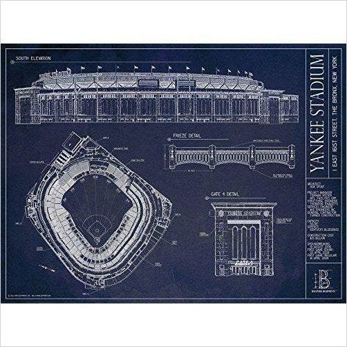 Yankee Stadium Ballpark Blueprint - Gifteee Unique & Unusual gifts, Cool gift ideas