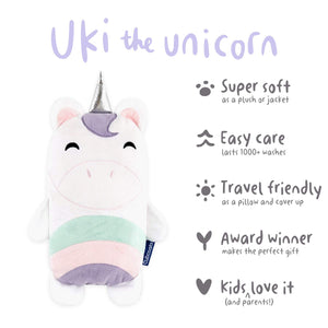 Cubcoats Uki The Unicorn - 2-in-1 Transforming Hoodie and Soft Plushie - Gifteee. Find cool & unique gifts for men, women and kids