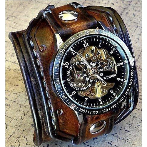 Leather Wrist Watch - Gifteee. Find cool & unique gifts for men, women and kids