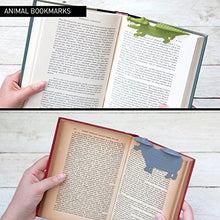 Load image into Gallery viewer, Crocomark and Hippomark - Cool Animal Bookmark Set (2 Pack) - Gifteee. Find cool &amp; unique gifts for men, women and kids
