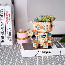 Load image into Gallery viewer, DIY Wooden Flower Pot - Robot - Gifteee. Find cool &amp; unique gifts for men, women and kids
