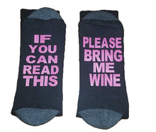 Load image into Gallery viewer, If You Can Read This Bring Me A Glass of Wine Tube Socks - Gifteee. Find cool &amp; unique gifts for men, women and kids
