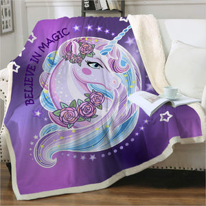 Unicorn Sherpa Fleece Blanket - Gifteee Unique & Unusual gifts, Cool gift ideas