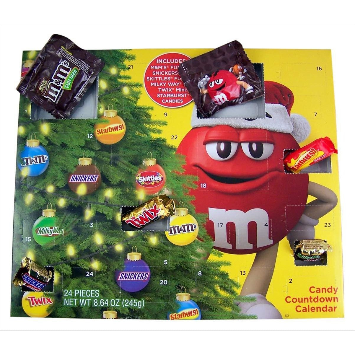 Mars Christmas Advent Calendar M&Ms, Twix, Snickers, Starburst, Ski...
