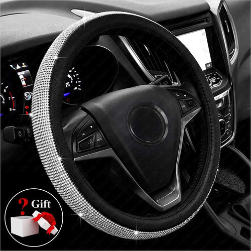Diamond Leather Steering Wheel Cover with Bling Bling Crystal Rhinestones - Gifteee Unique & Unusual gifts, Cool gift ideas