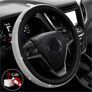 Diamond Leather Steering Wheel Cover with Bling Bling Crystal Rhinestones - Gifteee. Find cool & unique gifts for men, women and kids