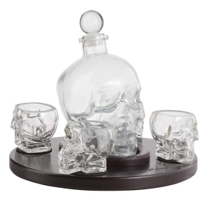 Large Skull Face Decanter with 4 Skull Shot Glasses - Gifteee Unique & Unusual gifts, Cool gift ideas