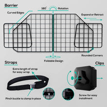 Load image into Gallery viewer, Heavy-Duty Foldable &amp; Adjustable Dog Car Barrier
