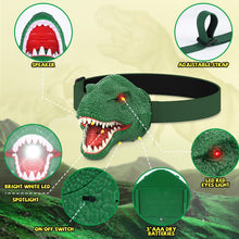 Load image into Gallery viewer, Dinosaur Headlamp for Kids
