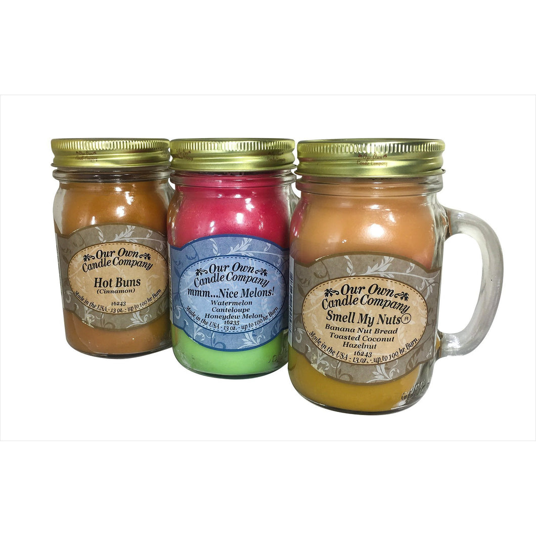 Smell My Nuts, Nice Melons, and Hot Buns - Sassy Pack Scented Candles - Gifteee Unique & Unusual gifts, Cool gift ideas