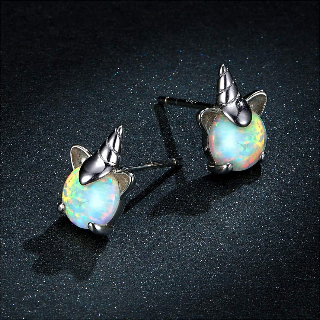 Opal Unicorn Stud Earrings - Gifteee Unique & Unusual gifts, Cool gift ideas